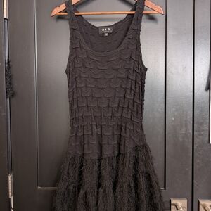 213 Black Textured Sleeveless Mini Dress